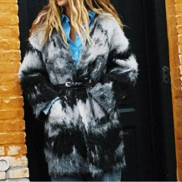 ZARA OPEN FRONT KNIT COAT - Picture 2 of 3